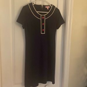 Lily Pulitzer Navy Shift Dress size 4 with pink buttons